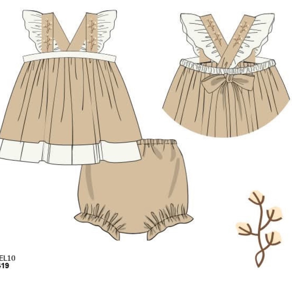 Adorable Tan Kids Matching Set